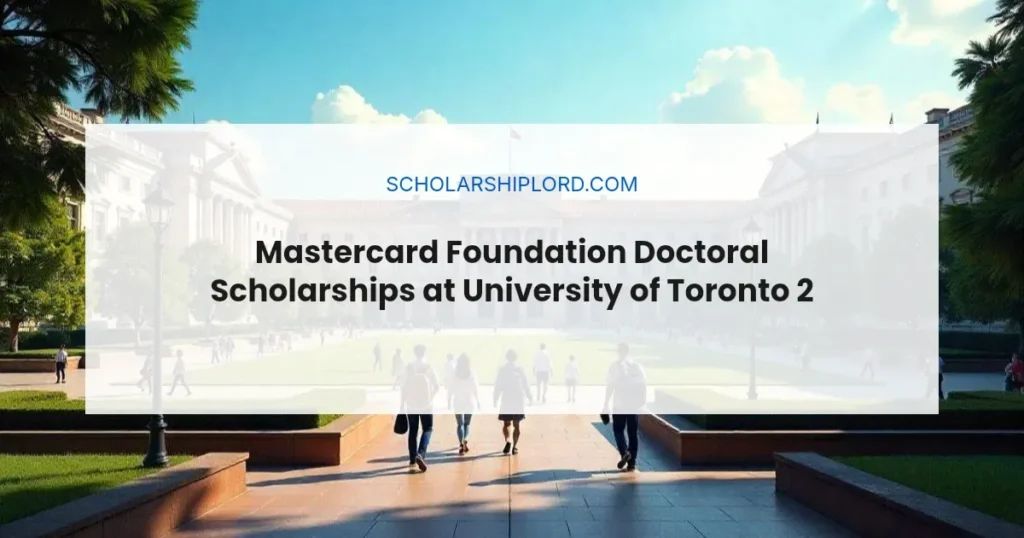 Mastercard Foundation Doctoral Scholarships at University of Toronto 2026 | Fully Funded