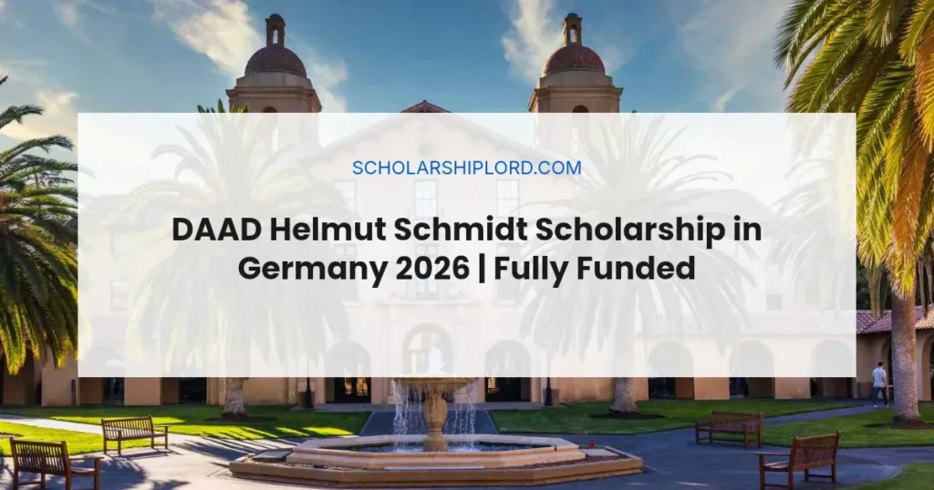 DAAD Helmut Schmidt Scholarship in Germany 2026 | Fully Funded